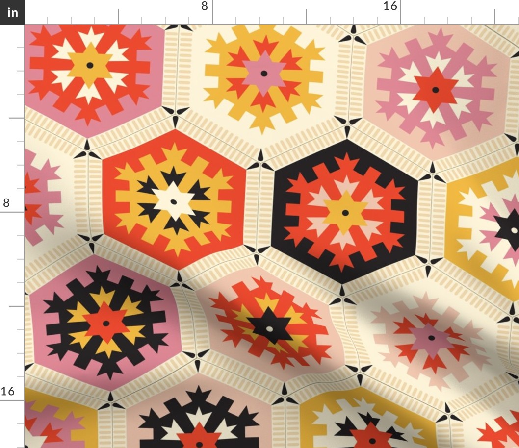 Hexiflora (with Stitches) || geometric crochet granny hexagon