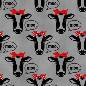 Large Scale Moo Cow on Grey