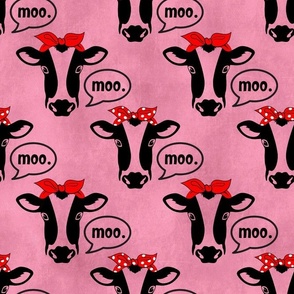 Large Scale Moo Cow on Pink