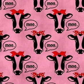 Medium Scale Moo Cow on Pink