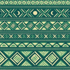 tribal pattern in african style_02_teal blue