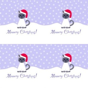 Meowry Christmas Ragdoll cats on lilac