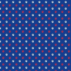 Patriotic Dog Paw Print Pattern