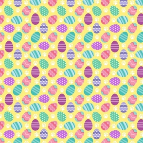 Easter Eggs Dog Paw Print Pattern