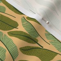 Banana Palm ||  Green Leaves on Yellow || Outdoor Oasis Collection by Sarah Price 