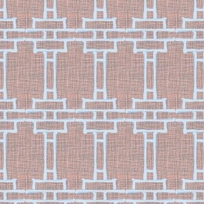 WOVEN WINDOW Bamboo 1 pale blue pink grey hatch background