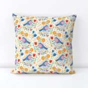 Birds and flowers - happy brights bird floral - small