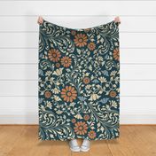 retro floral curtain design