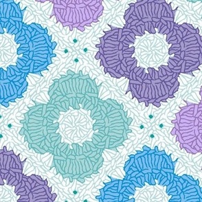 Granny Square Crochet flower / Large scale / Blue + purple