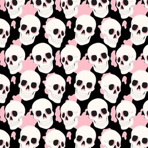 Cute Pink and Black Skulls - Small