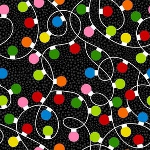 Medium Scale String Lights Colorful Rainbow Colored Holiday Party Garland on Black