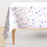 21" Floral in pale purple, blue and gray