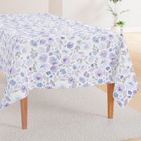 21" Floral in pale purple, blue and gray