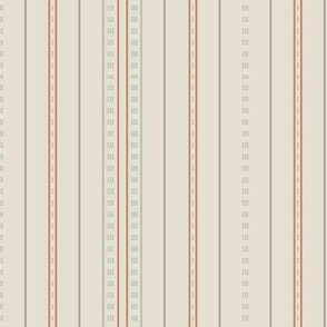 Adler Stripe: Linen & Sienna Thin Stripe, Modern Dotted Stripe 