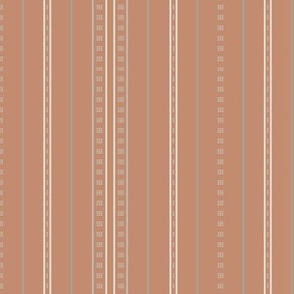 Adler Stripe: Sienna & Fog Thin Stripe, Modern Dotted Stripe 