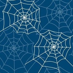 Halloween Spider Web Pattern Design Blue and White-01