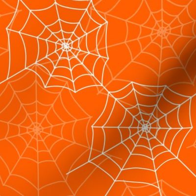 Halloween Spider Web Pattern Design Orange and White-01-01