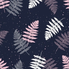 Navy blue and pink forest fern