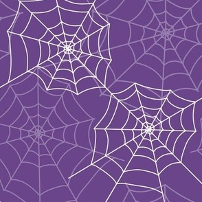 Halloween Spider Web Pattern Design Purple and White-01