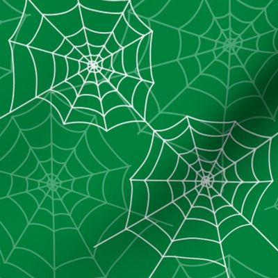 Halloween Spider Web Pattern Design Green and White-01