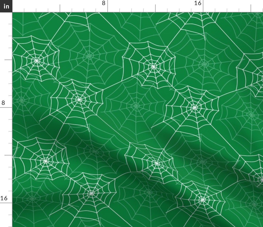 Halloween Spider Web Pattern Design Green and White-01