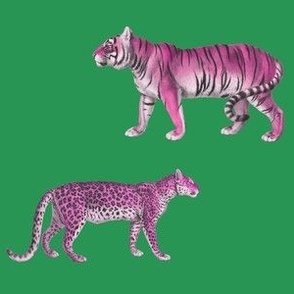 Tiger and Leopard Pink and Green