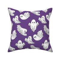 Halloween Ghosts Cute Halloween on Purple-01