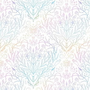 Fairy witch pattern. Halloween witch fabric. White background.