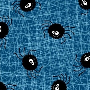 Halloween Spider Web Pattern Blue and Light Blue-01