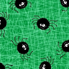 Halloween Spider Web Pattern Green and Light Green-01