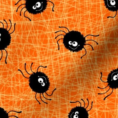 Halloween Spider Web Pattern Orange and Light Orange-01