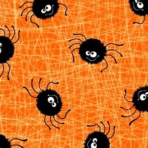 Halloween Spider Web Pattern Orange and Light Orange-01