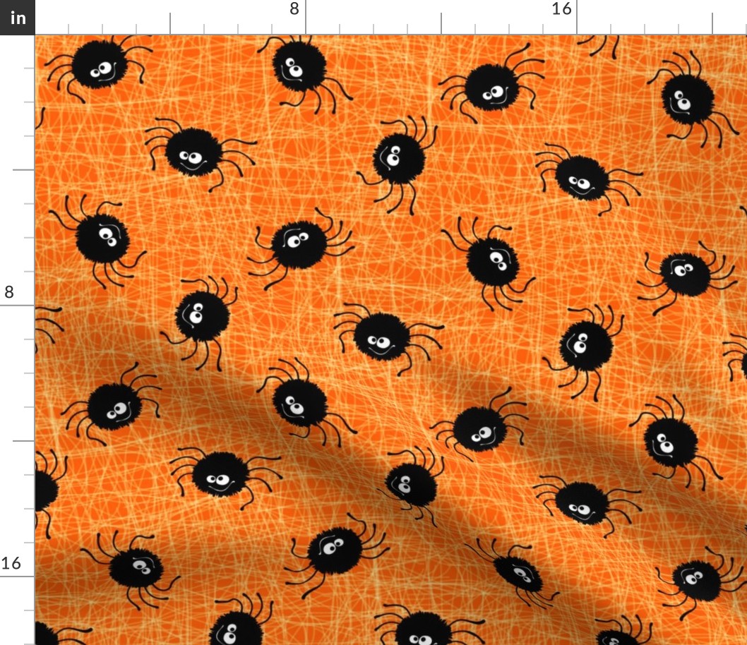 Halloween Spider Web Pattern Orange and Light Orange-01