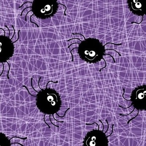 Halloween Spider Web Pattern Purple and Light Purple-01