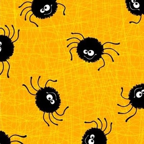 Halloween Spider Web Pattern Yellow and Light Yellow-01