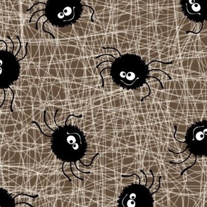 Halloween Spider Web Pattern Brown and Light Brow-01
