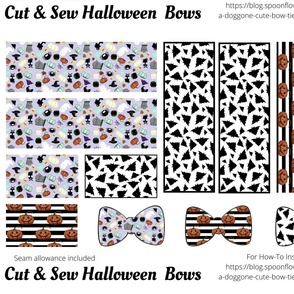 Pastel Halloween Cut and Sew Bows