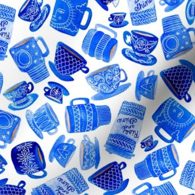 Teacups and Mugs in Blue (small)