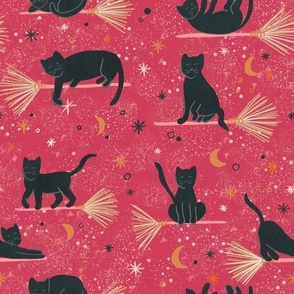 Bewitching Cats_Hot Pink
