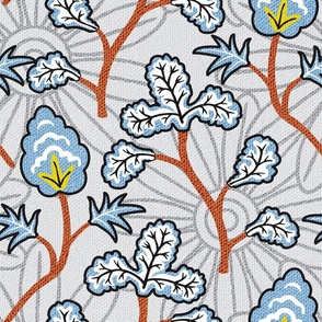 Retro Leaf Blossom Overlay 3 Large