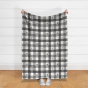 Winnie-the-Pooh gingham black and white baby plaid, nursery decor, checks, stripes, plaid