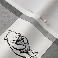 Winnie-the-Pooh gingham black and white baby plaid, nursery decor, checks, stripes, plaid