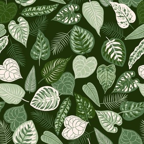 Dark Green Tropical Leaves