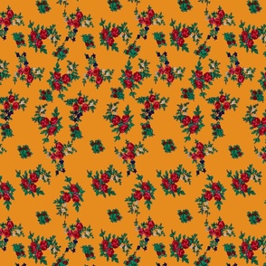 Small Floral Folk Print - Marigold