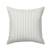 Ticking Stripe: Foggy Sage & White Modern Pillow Ticking Stripe
