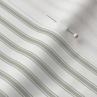 Ticking Stripe: Foggy Sage & White Modern Pillow Ticking Stripe