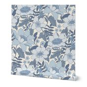 Dawn - retro floral - 24" extra large - blue