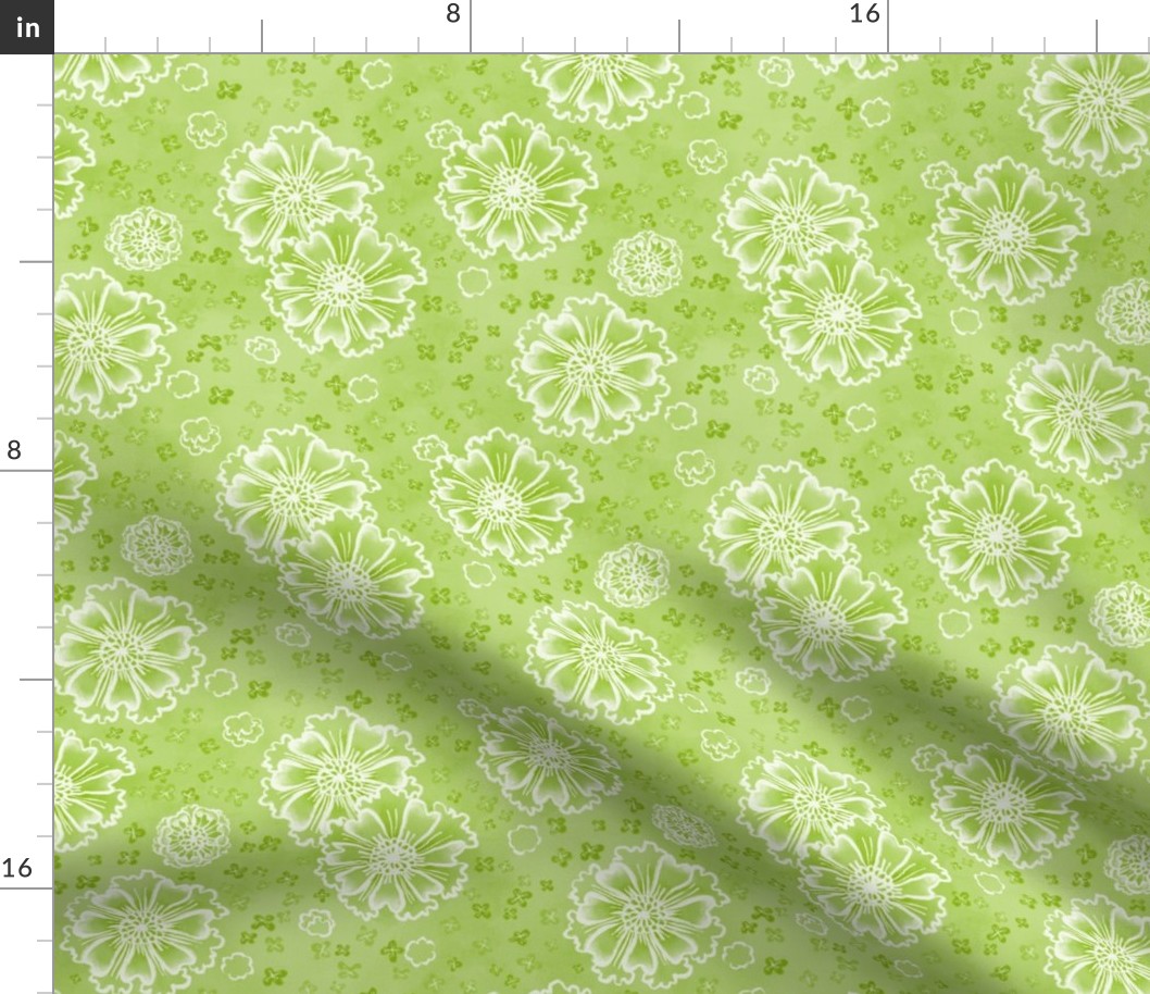 Lime Smoothie Meadow Flowers (8.6" repeat)