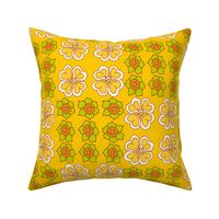 Yellow Flower Squares Summer Modern Vintage