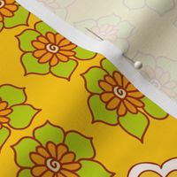 Yellow Flower Squares Summer Modern Vintage